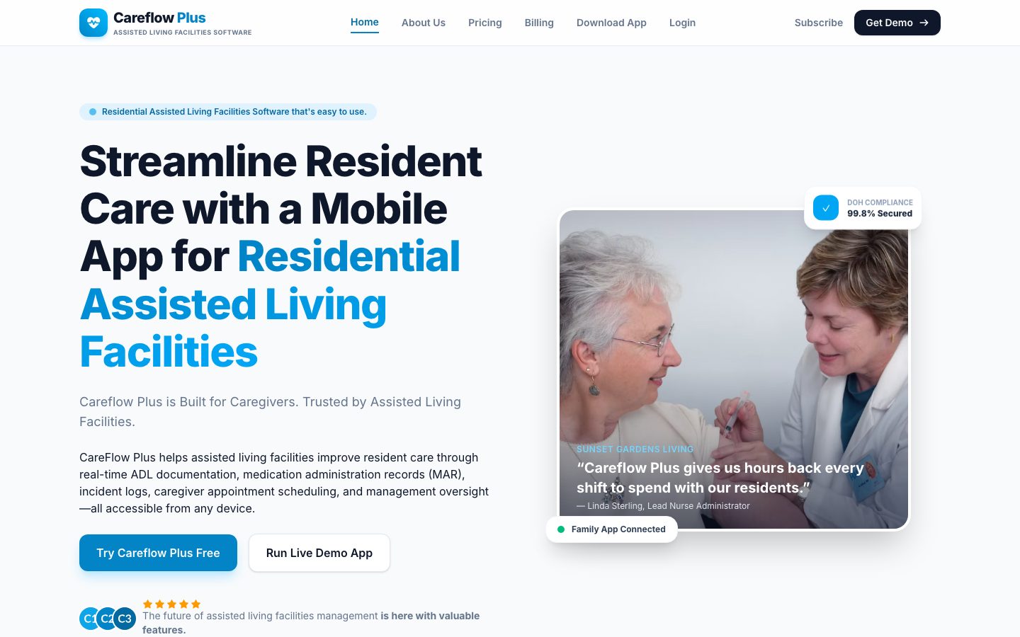CareFlow Plus website preview