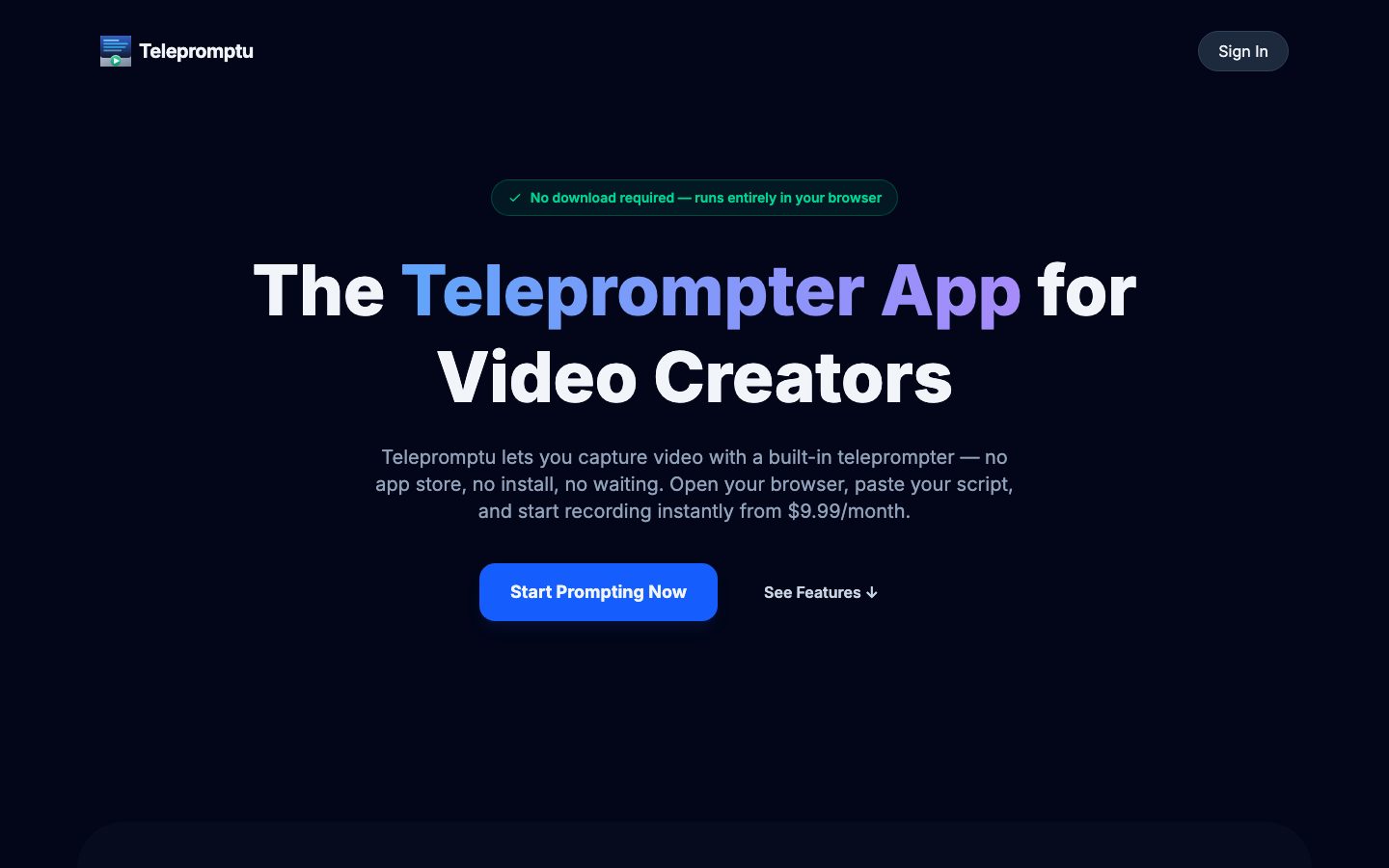 Telepromptu website preview